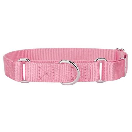 MIRAGE PET Mirage Pet 124-1M PKSM Plain Nylon Martingale Dog Collar; Small - Pink 124-1M PKSM